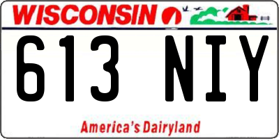 WI license plate 613NIY