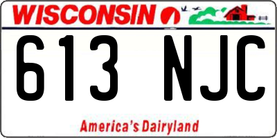 WI license plate 613NJC