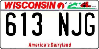 WI license plate 613NJG