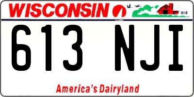 WI license plate 613NJI
