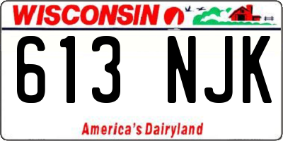 WI license plate 613NJK