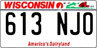 WI license plate 613NJO