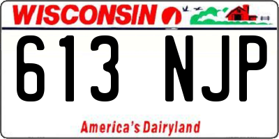 WI license plate 613NJP
