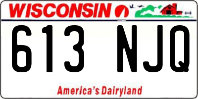 WI license plate 613NJQ