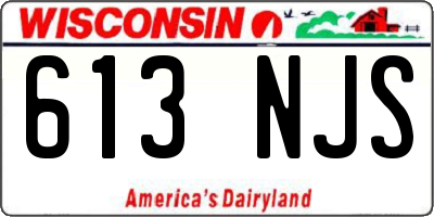 WI license plate 613NJS