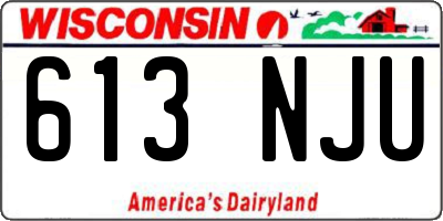 WI license plate 613NJU