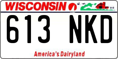 WI license plate 613NKD