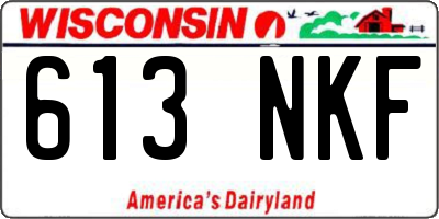 WI license plate 613NKF
