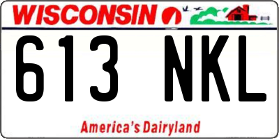 WI license plate 613NKL