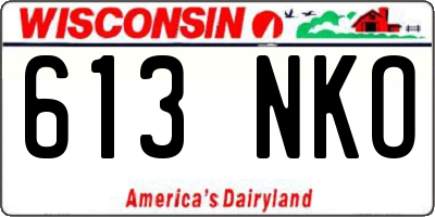 WI license plate 613NKO