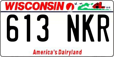 WI license plate 613NKR