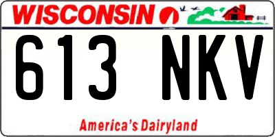 WI license plate 613NKV