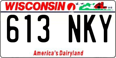 WI license plate 613NKY