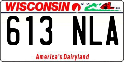 WI license plate 613NLA