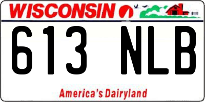 WI license plate 613NLB