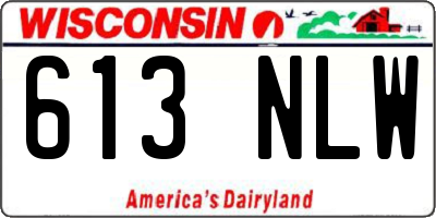 WI license plate 613NLW