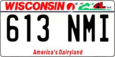 WI license plate 613NMI