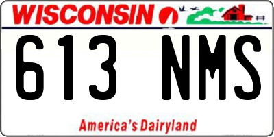 WI license plate 613NMS