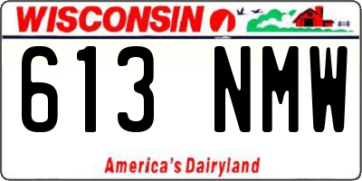 WI license plate 613NMW