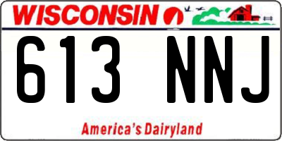 WI license plate 613NNJ