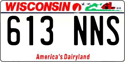WI license plate 613NNS