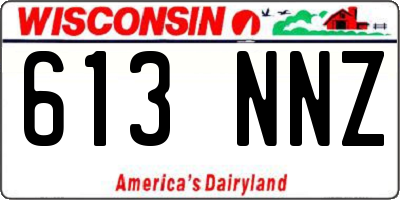 WI license plate 613NNZ