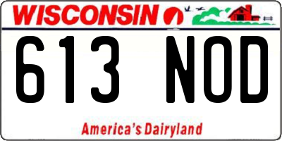 WI license plate 613NOD