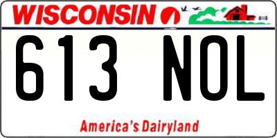 WI license plate 613NOL