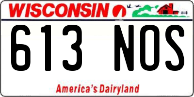 WI license plate 613NOS