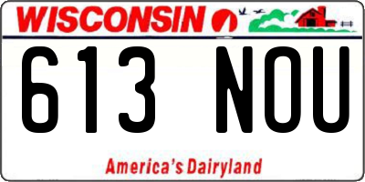 WI license plate 613NOU