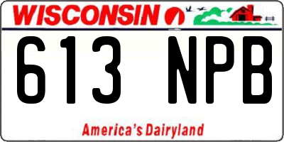 WI license plate 613NPB