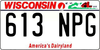 WI license plate 613NPG