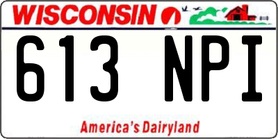 WI license plate 613NPI