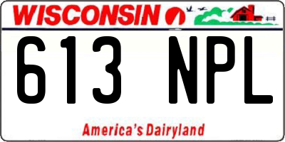 WI license plate 613NPL