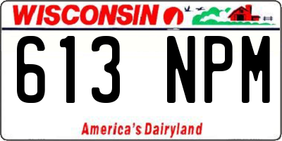 WI license plate 613NPM