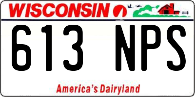 WI license plate 613NPS