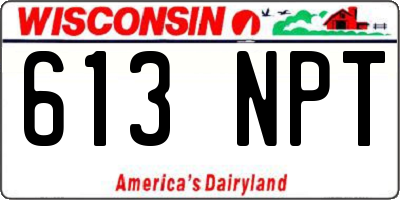 WI license plate 613NPT