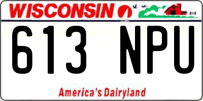 WI license plate 613NPU
