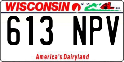 WI license plate 613NPV