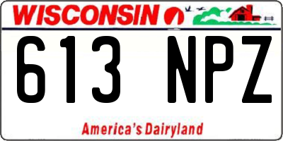 WI license plate 613NPZ