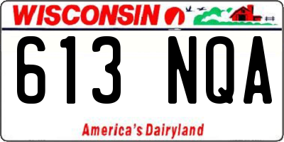 WI license plate 613NQA