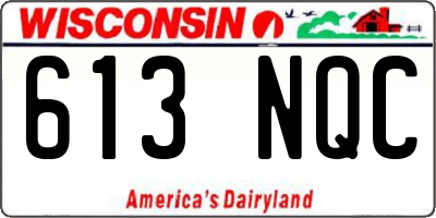 WI license plate 613NQC