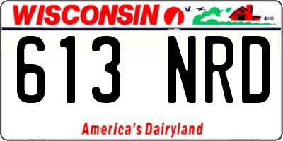 WI license plate 613NRD