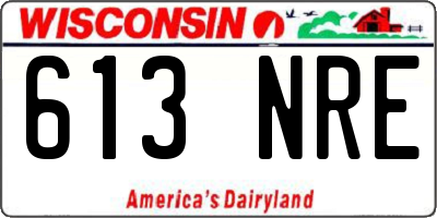 WI license plate 613NRE