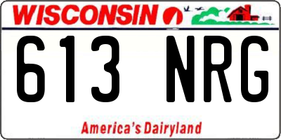 WI license plate 613NRG