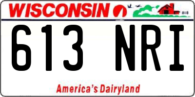WI license plate 613NRI