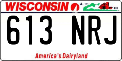WI license plate 613NRJ