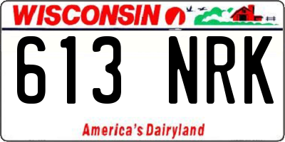 WI license plate 613NRK