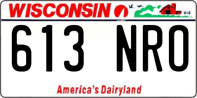 WI license plate 613NRO