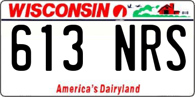 WI license plate 613NRS